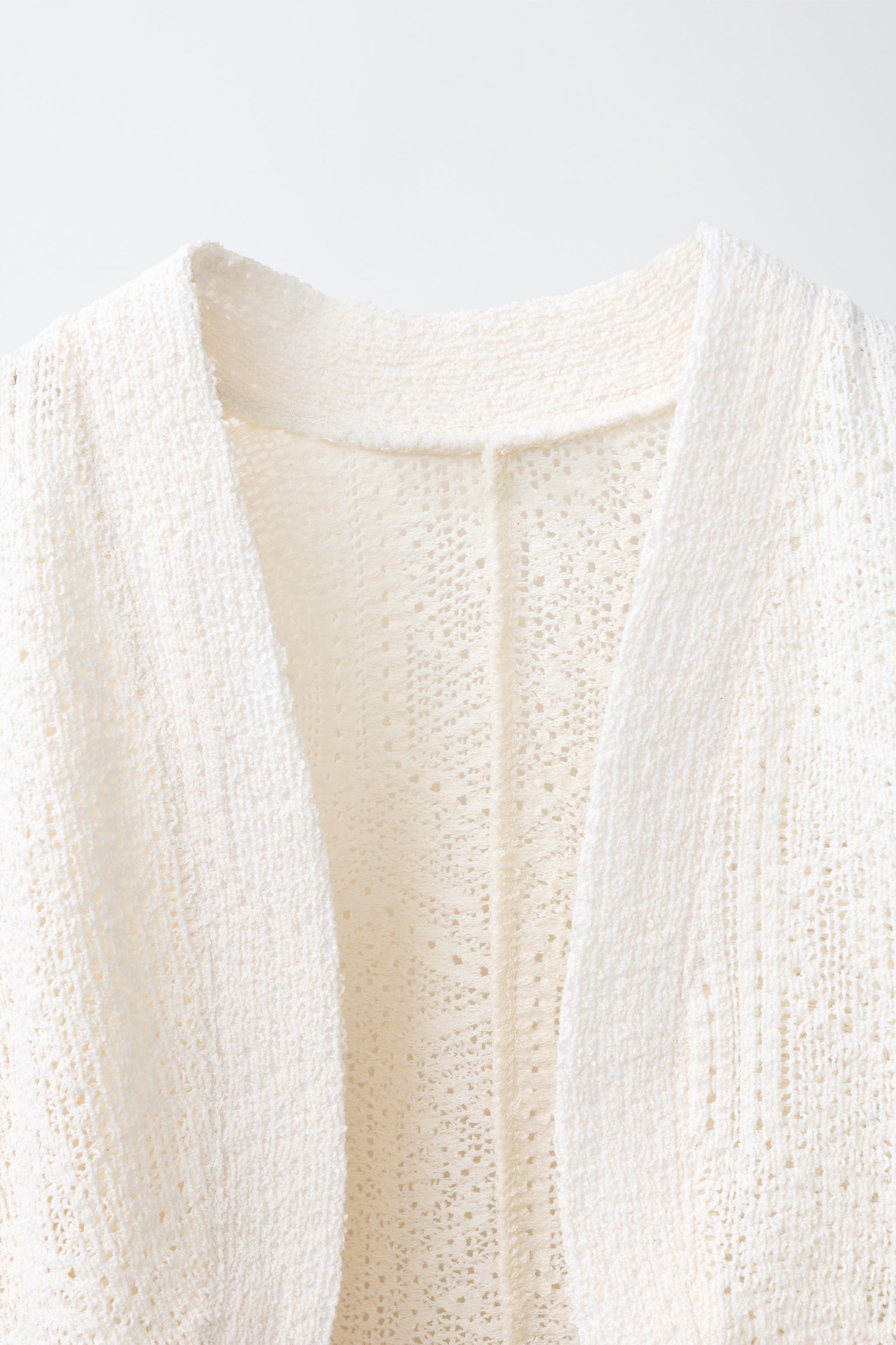SHORT OPENWORK KNIT KAFTAN